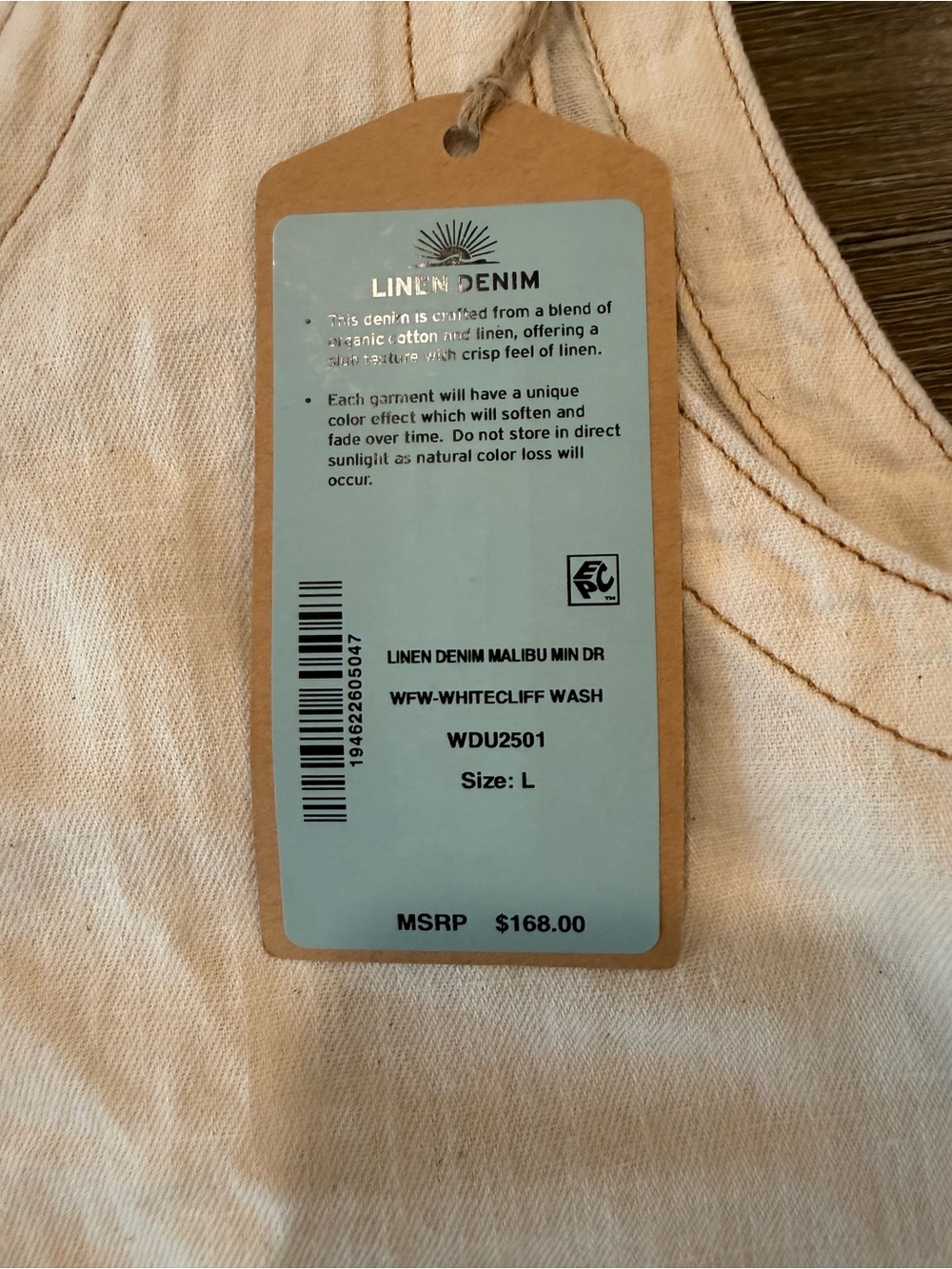 Faherty Light Beige Button-Front Mini Dress - Picture 2 of 6